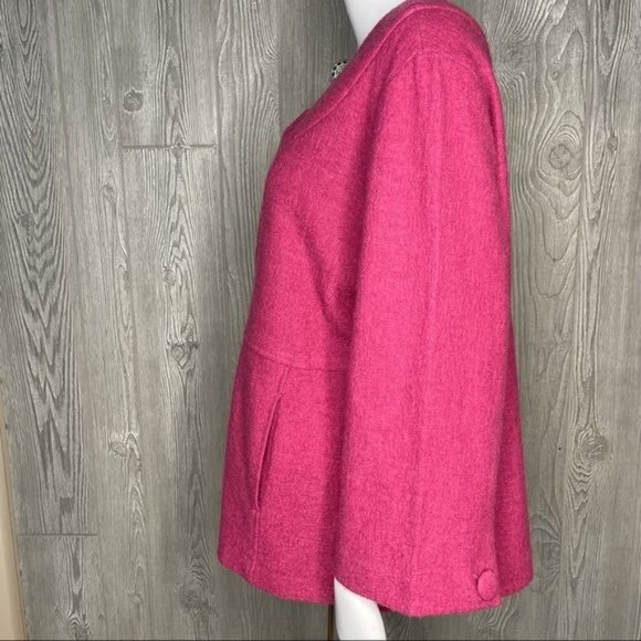 Vintage wool Herve benard mrs maisel style pea coat cardigan sweater cropped xl - Picture 5 of 7